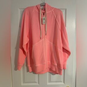 NWT Aerie Wonder Full Zip Textured Hoodie, Shell Pink, Size Small